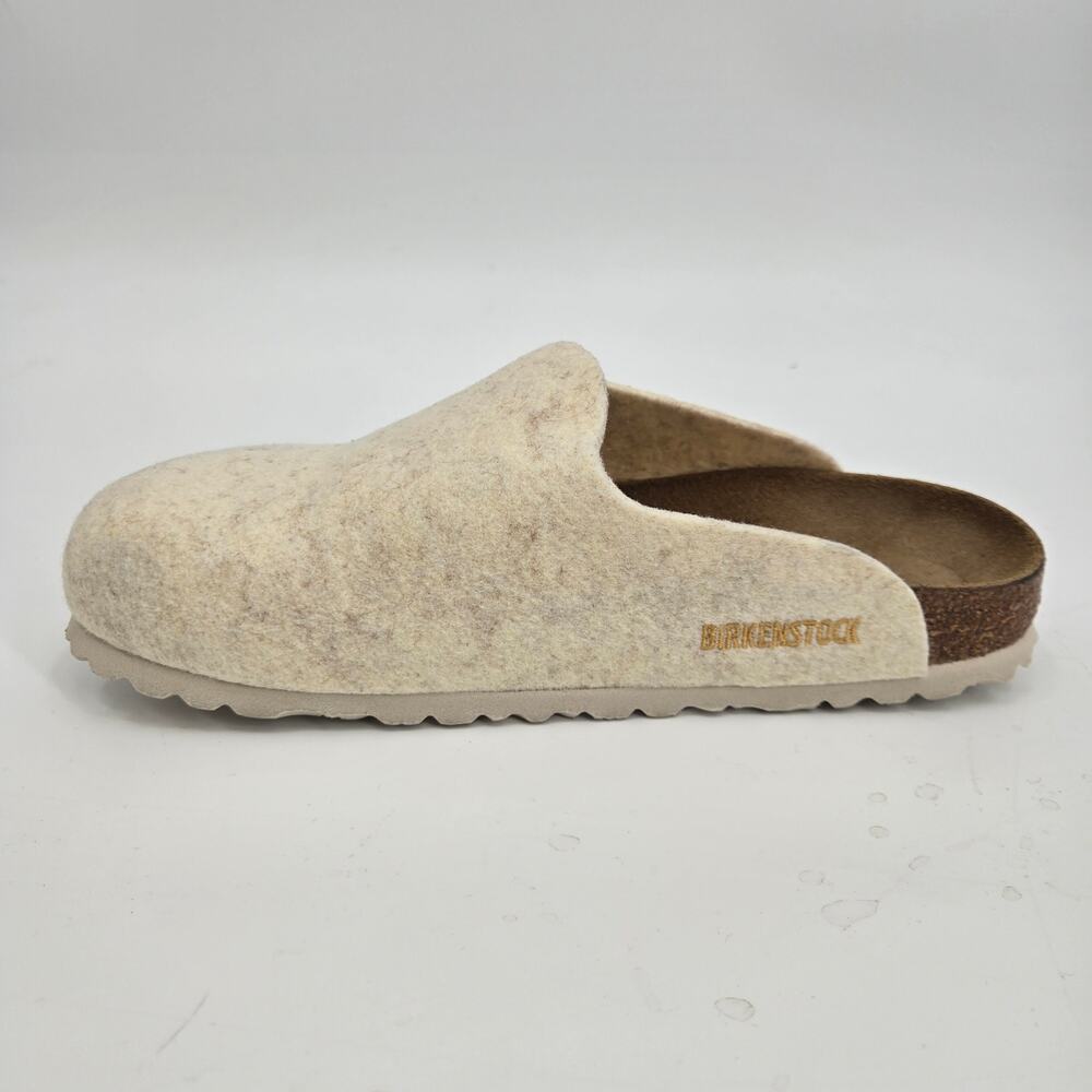 NIB Birkenstock Amersterdam 39 8-8.5 Wool Clog Slides Mules Eggshell Cream White - Picture 7 of 11